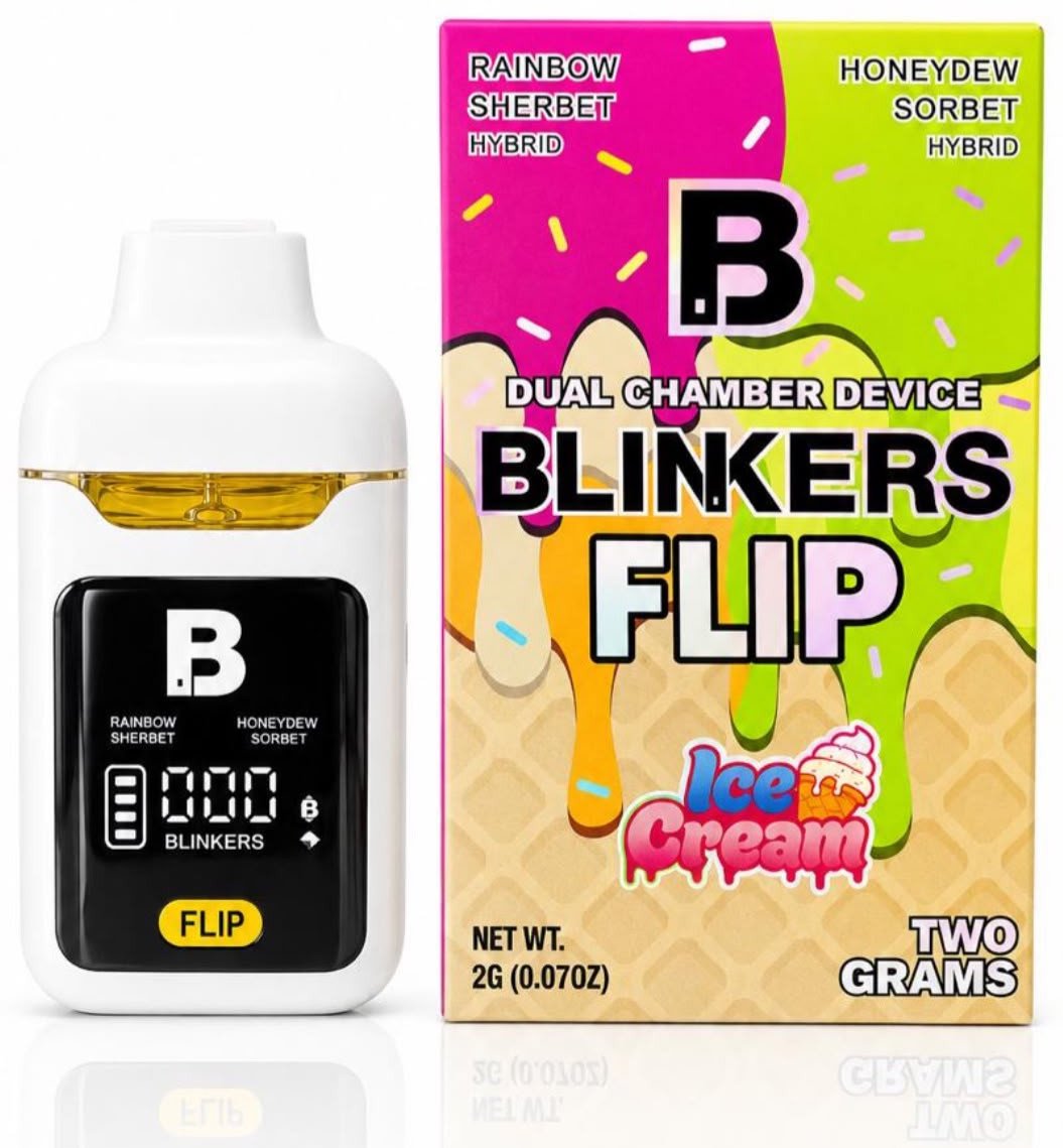 Blinkers Flip Ice Cream – Rainbow Sherbet x Honeydew Sorbet Blinkers